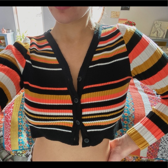 ASOS cropped stripped cardigan sweater - size 0 - Picture 6 of 6